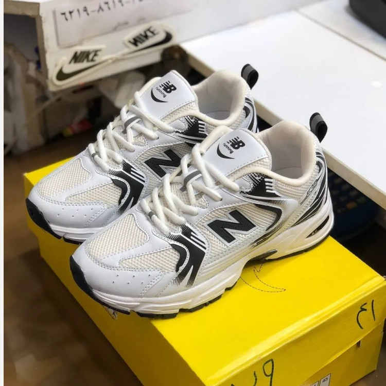 کفش نیوبالانس 530 مردانه زنانه سفید مشکی پیاده روی باشگاه روزمره
