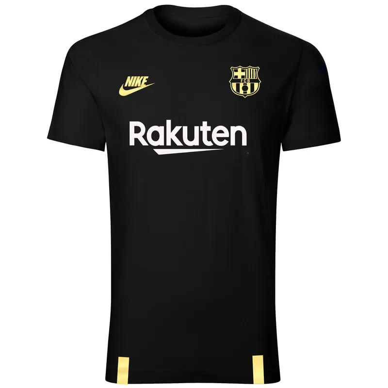 تیشرت ورزشی مردانه طرح بارسلونا یقه گرد آستین کوتاه نخ
