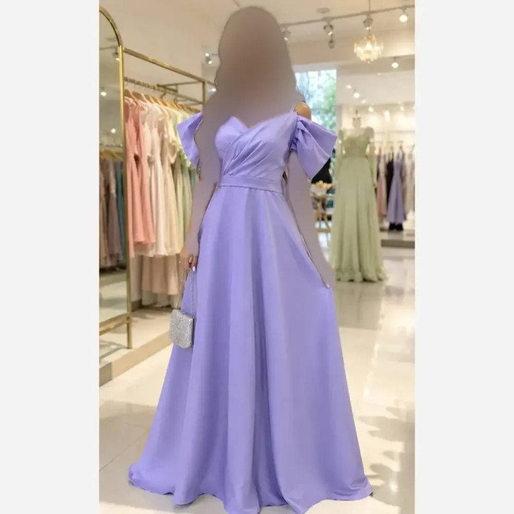 پیراهن زنانه جنس ساتن آمریکایی قد 165 رنگ سبز یاسی آبی مشکی سایز 38 تا 48