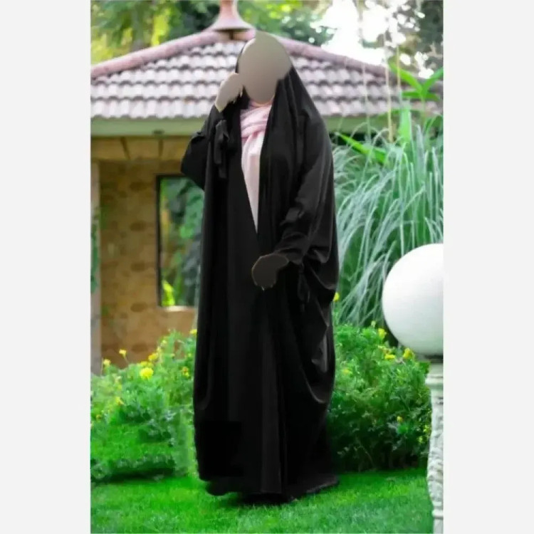 چادر جده پاپیونی کرپ حریر الاسود مشکی سایز 150 تا 170