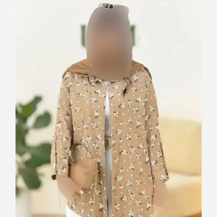 شومیز مانتویی گلی جنس ایوا کراش درجه یک فری سایز