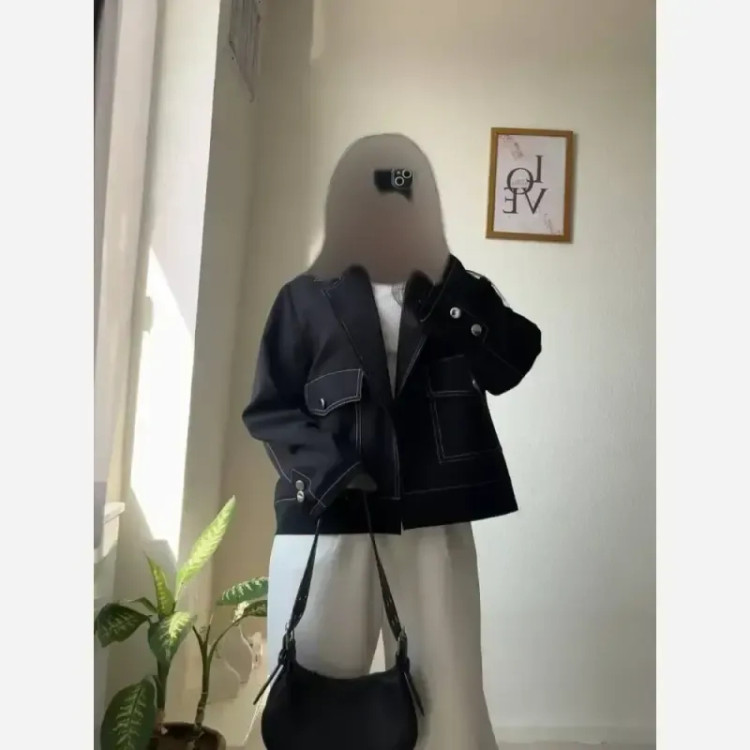 کت زنانه مدل لیویا جنس کتان زارا رنگ مشکی فری سایز