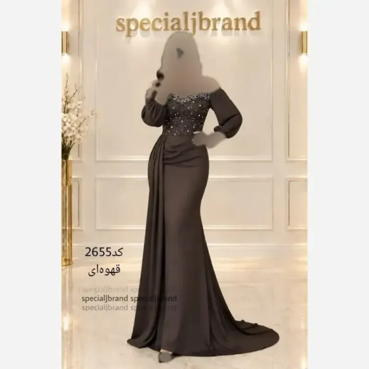 ماکسی مجلسی ژانت جنس ساتن جولیا کاپ دار