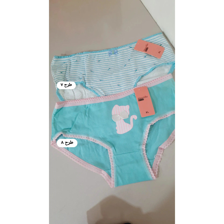 شورت دخترانه نخی طرحدار عروسکی تینیجری اسلیپ فاق دولایه سایز M تا XL