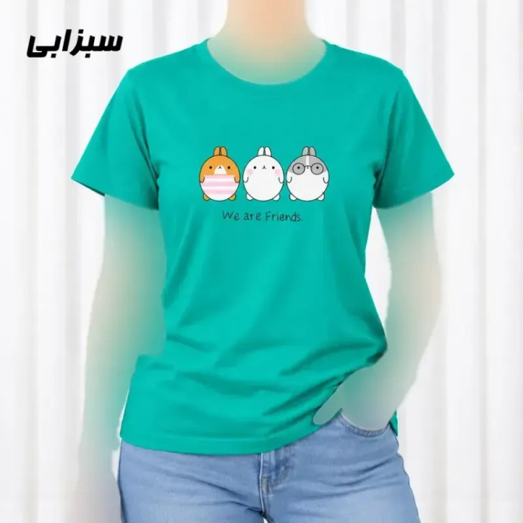 تیشرت زنانه نخ پنبه مدل Friends فری سایز مناسب تا سایز 44