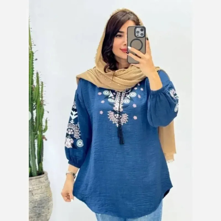 تونیک چاپی رنگی آرامش جنس شانتون درجه یک