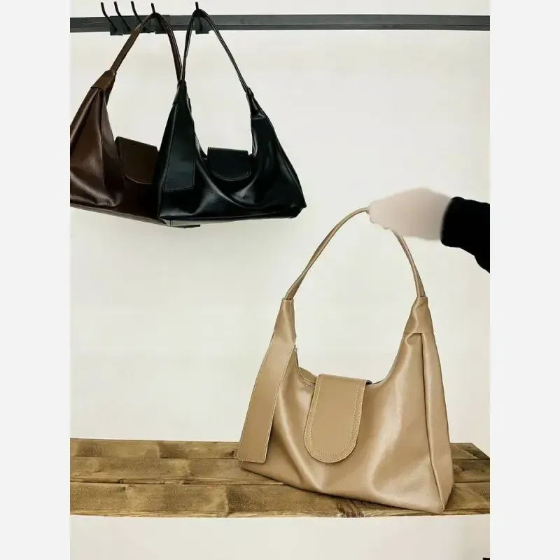 کیف زنانه دو جیب جنس شرانگ ریز وارداتی رنگ مشکی شکلاتی موکا سرمه ای