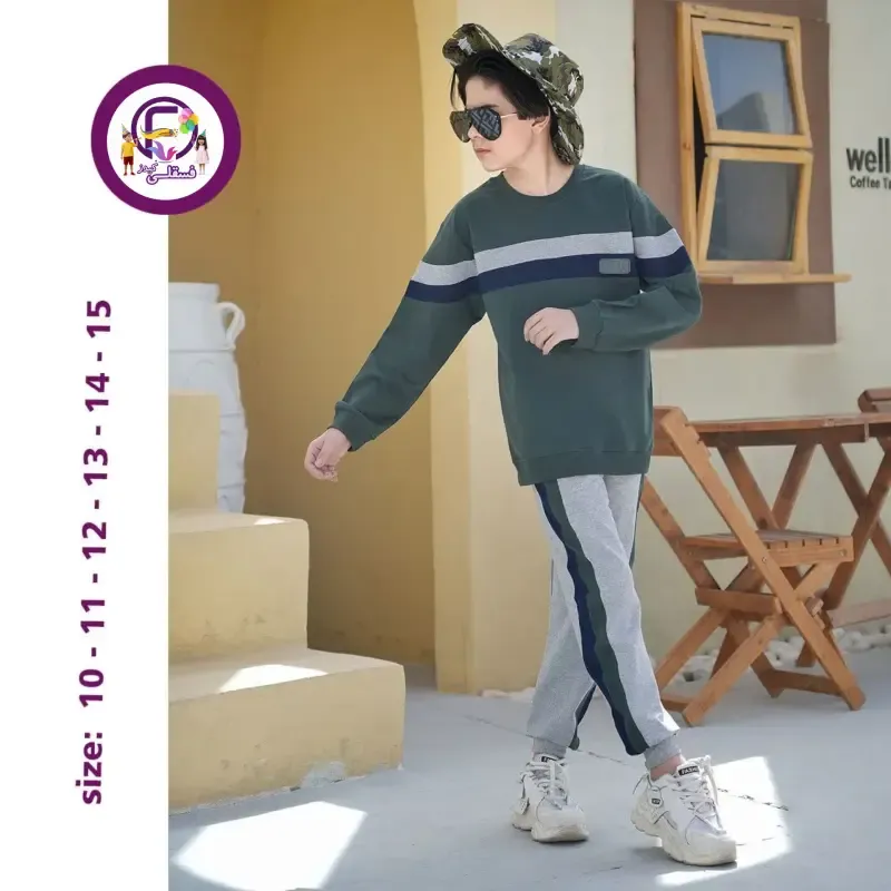 بلوز دورس و شلوار ملانژ نوجوان نواردوزی سایز 60 تا 70